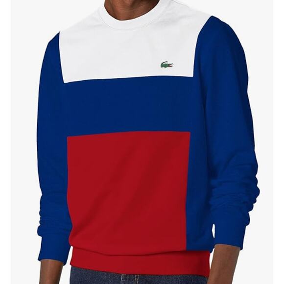 Lacoste Men's Sport Long Sleeve Colorblock Crewneck Technical Sweatshirt 3XL - Picture 1 of 3